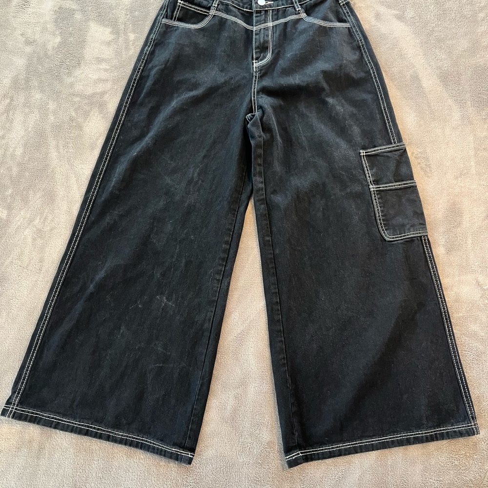 ROMWE Baggy Wide Leg Y2K 90s Grunge Skater Pants Women’s Size L (8/10)
